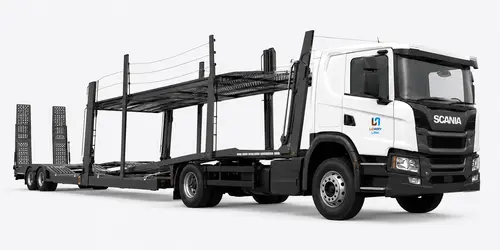 Car transporter truck for vehicle delivery