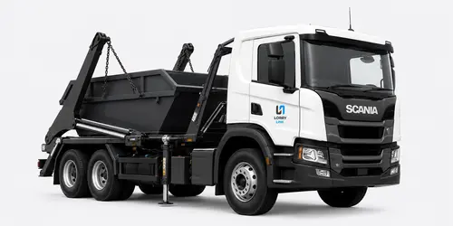 Skip bin truck for construction waste and clean-up